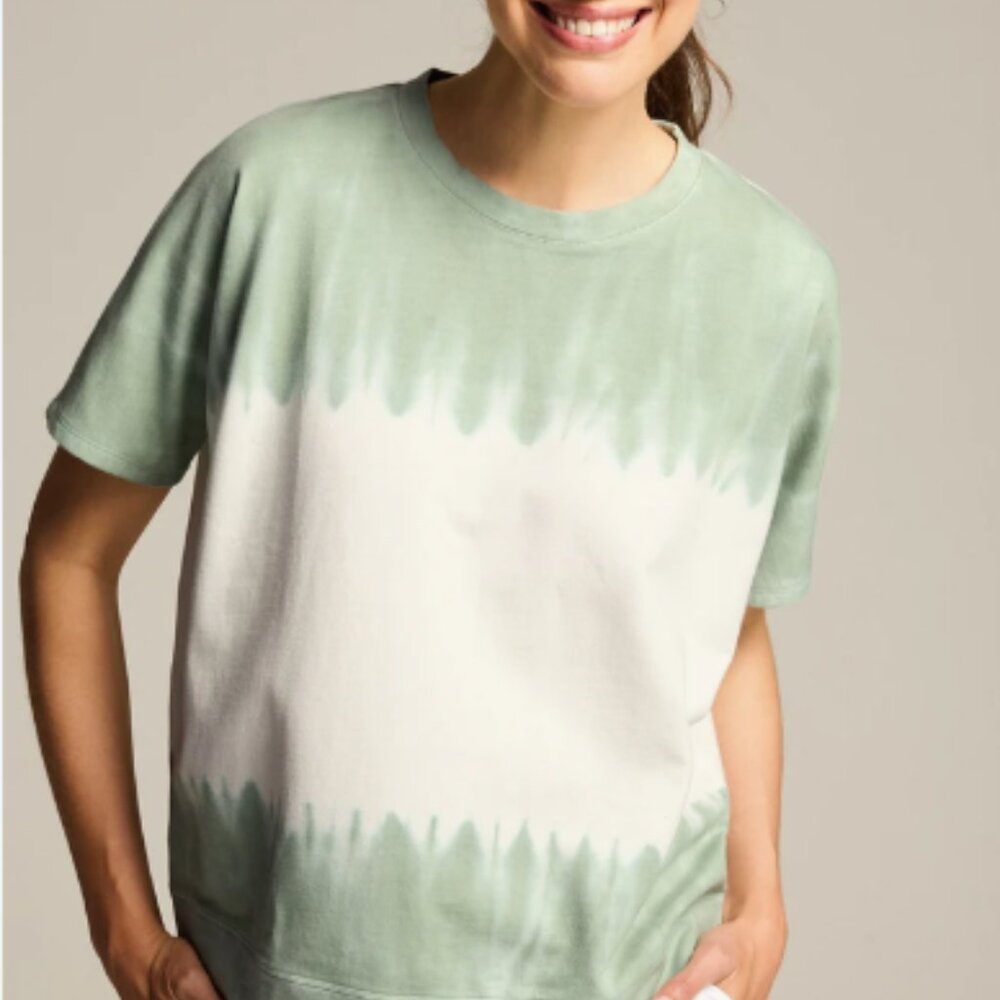 J.Jill Sage Green Dip-Dye Short Sleeve Top - 2X